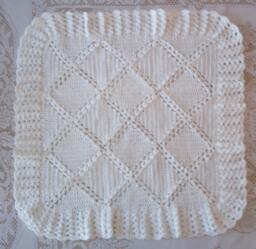 Crochet White Baby Blanket & Bonnet Or Hat Perfect For Christenings, Shower Gift For Take Me Home - thumbnail 1