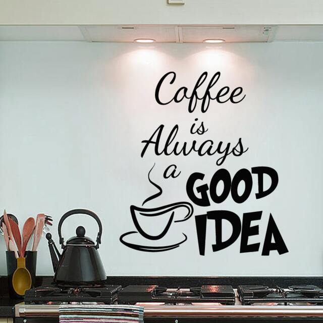 Wall Decals Coffee Is Always A Good Idea Cup Decal Vinyl Sticker Home Decor Interior Design Kitchen Cafe Restaurant Ms708 - image 1