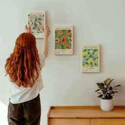 Canvas Wall Art Set Of 3 - Fruit Posters Lemons Papayas Tangerines Flowers, Green Picture Print, Food & Drinks Decor - thumbnail 3