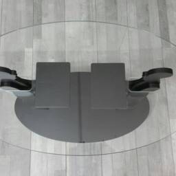 Sculptural Wooden Coffee Table, Unique Glass Top, Farmhouse Decor - thumbnail 3