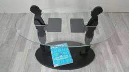 Sculptural Wooden Coffee Table, Unique Glass Top, Farmhouse Decor