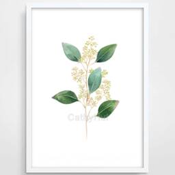 Print Of Seeded Eucalyptus Watercolour Painting, Herb Botanical Print, Green Home Decor Art Print, Kitchen Decor, Giclee Prints - thumbnail 3