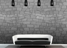 Grey Brick Removable Wallpaper Loft Wall Mural Stone Print Print Modern Textured Stone Rustic Wallpapers Giant - thumbnail 1