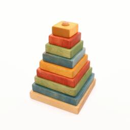 Wooden Pyramid - Big Size 17cm/6, 7 in Stacking Toy Learning Wood - thumbnail 2