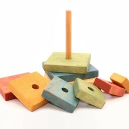 Wooden Pyramid - Big Size 17cm/6, 7 in Stacking Toy Learning Wood - thumbnail 3