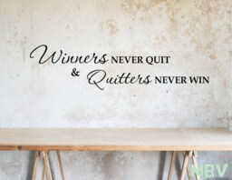 Motivational Wall Quote Decal Winners Never Quit, Business Decor - thumbnail 1