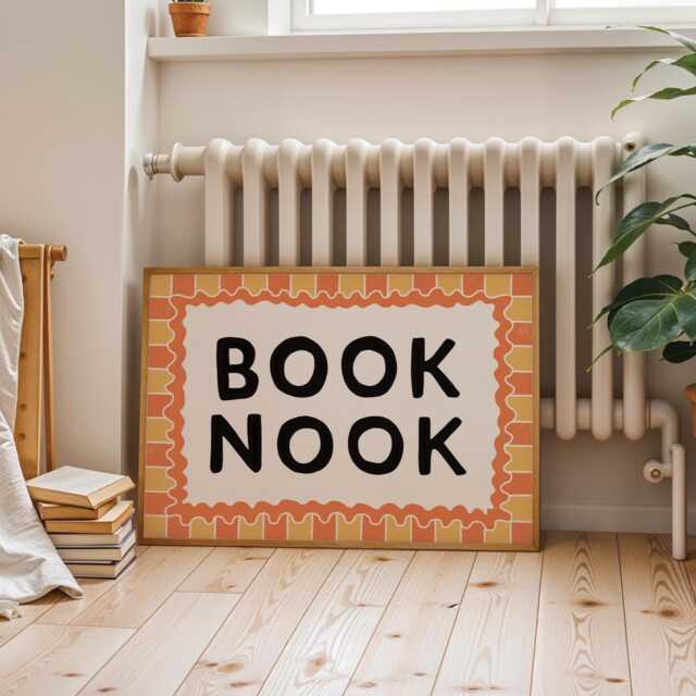 Book Nook Print, Reader Wall Art Home Decor, Bookish Prints, Typography Poster, Reading Gift/Unframed - image 1