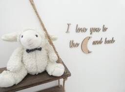 I Love You To The Moon & Back Beech Wood Nursery Wall Art - thumbnail 1