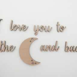 I Love You To The Moon & Back Beech Wood Nursery Wall Art - thumbnail 2