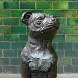 Large Bull Terrier Figurine Outdoor Staff Dog Sculpture Realistic Farm Animal Ornament Memorial Art Dog Lover Gift - thumbnail 2