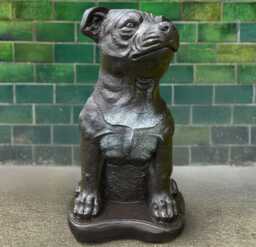 Large Bull Terrier Figurine Outdoor Staff Dog Sculpture Realistic Farm Animal Ornament Memorial Art Dog Lover Gift - thumbnail 1