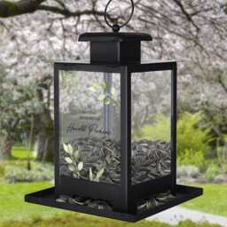 Personalized Memorial Bird Feeder - Evergreen in Sympathy Remembrance Gift For The Lovers Garden Of Condolence