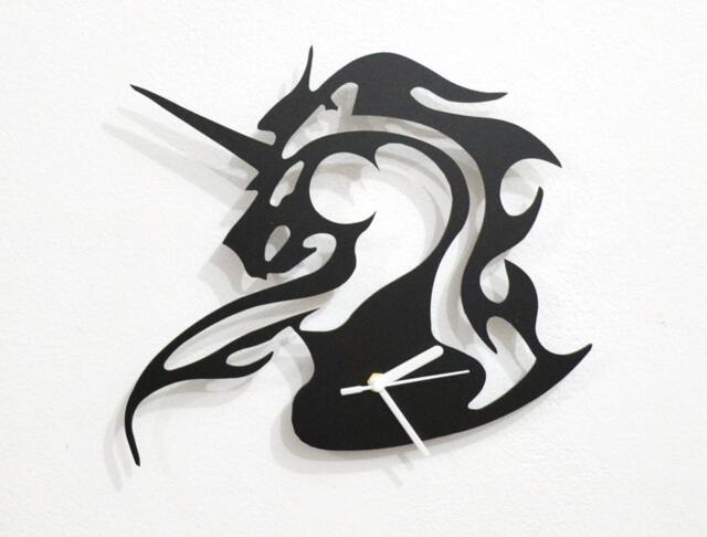 Unicorn Tribal Silhouette - Wall Clock - image 1