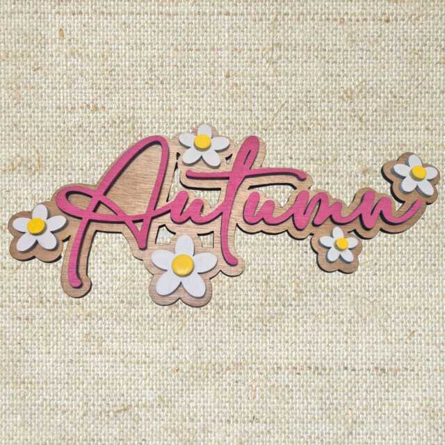 Personalised Name Sign With Flowers - Custom Baby Announcement, Door Sign, Wall Art Or Shelf Decor Layered Centrepiece - image 1