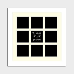 Multi Photo Picture Frame - Holds 9 Photos 5x5 in A 33mm White Wood - thumbnail 2