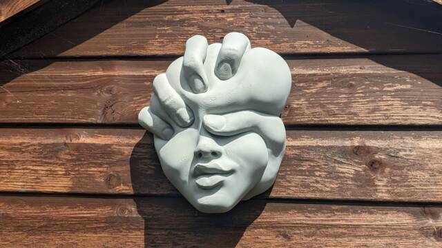 Abstract Squished Face Sculpture, Nordic Wall Decor - image 1