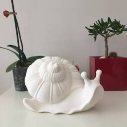 Ready To Paint, Ceramic Snail, Bisque, Garden Decor, Outdoor Statues, Home Decoration, Housewarming Gift, Gift For Mom - thumbnail 2