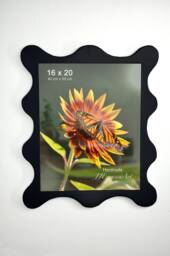 16x20 Funky Picture Frame With Mounting Hardware & Acrylic Glass in Any Color Paint Or Stain, Scalloped