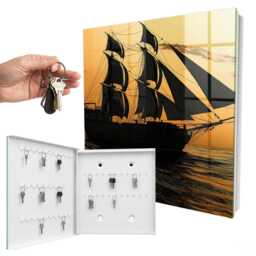 Sea Adventure Key Cabinet For Home, Orange Industrial Box, Photographic Landscapes, Lovers Of Sailing And - thumbnail 2