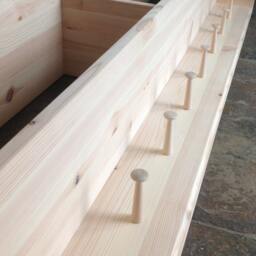 Wide Hat & Coat Rack With Shelf. Wall Mounted Solid Wood Display Shelves Wooden Peg Board For Hall Kitchen Bathroom Or Bedroom - thumbnail 2