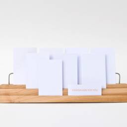 Wooden Note Card Bleacher/Index Holder Business Display Desktop Organizer Maxie - thumbnail 4