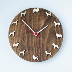 Dog Breed Wooden Wall Clock, Spitz, Chihuahua, Poodle - thumbnail 2