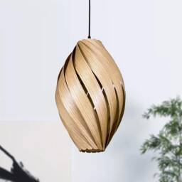 Large Hanging Lamp Made Of Oak Wood. Handmade Wooden From Cologne Studio - thumbnail 2