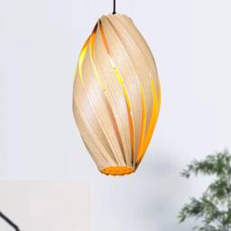 Large Hanging Lamp Made Of Oak Wood. Handmade Wooden From Cologne Studio - thumbnail 4