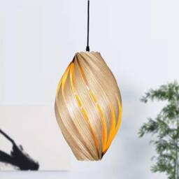 Large Hanging Lamp Made Of Oak Wood. Handmade Wooden From Cologne Studio