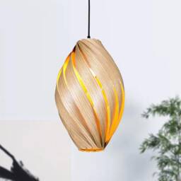 Large Hanging Lamp Made Of Oak Wood. Handmade Wooden From Cologne Studio - thumbnail 3