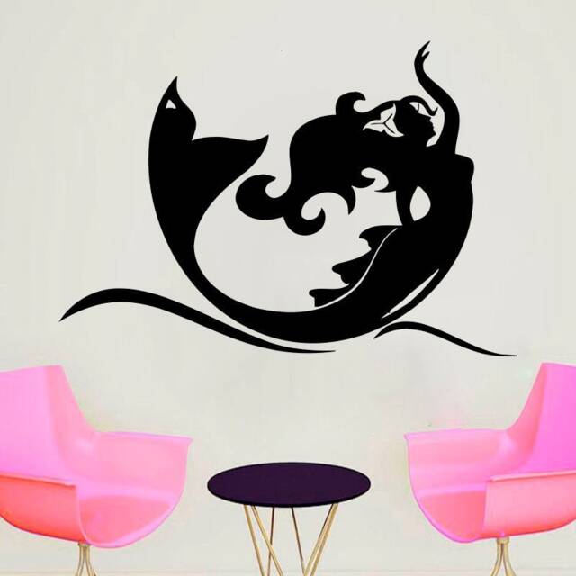 Mermaid Wall Decal Removable Vinyl Sticker, Bathroom Decor 4322 - image 1