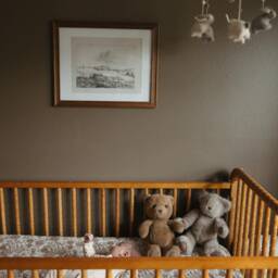 Toile Storybook Fitted Crib Sheet Beige Neutral Cotton - thumbnail 2