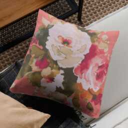 Floral Pillow Cover Covington Mimi Coralline Cotton Linen Throw - thumbnail 3