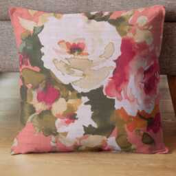 Floral Pillow Cover Covington Mimi Coralline Cotton Linen Throw - thumbnail 2