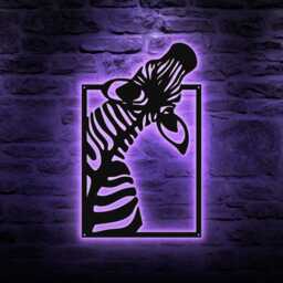 Geometric Zebra Metal Wall Art, Abstract African Decor, Modern Wildlife Home Accent - thumbnail 4