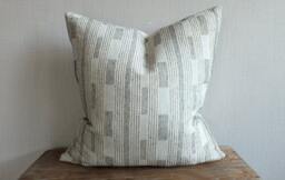 Sofa Pillows Grey White Stripes Ethnic Decorative Cushions-Cover Handmade Fabrics Throw Cushions Accent Pillow - thumbnail 1