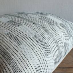 Sofa Pillows Grey White Stripes Ethnic Decorative Cushions-Cover Handmade Fabrics Throw Cushions Accent Pillow - thumbnail 4