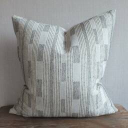Sofa Pillows Grey White Stripes Ethnic Decorative Cushions-Cover Handmade Fabrics Throw Cushions Accent Pillow - thumbnail 3