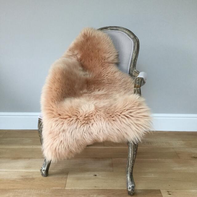 Beautiful Caramel Coloured Sheepskin Rug Throw , Butterscotch Honey Beige Genuine Superior Eco Sheepskin, Chair Cover With Ties Chris - image 1