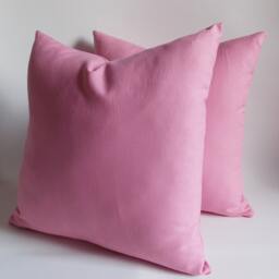 Set Of 2 Pink Cotton Canvas Pillow Covers Decorative Throw Pillows - thumbnail 3