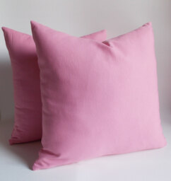 Set Of 2 Pink Cotton Canvas Pillow Covers Decorative Throw Pillows - thumbnail 1