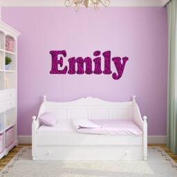 Custom Name Decal - Personalized Leopard Print Wall Sticker Girls Room Decor Vwaq-Ln3 - thumbnail 1