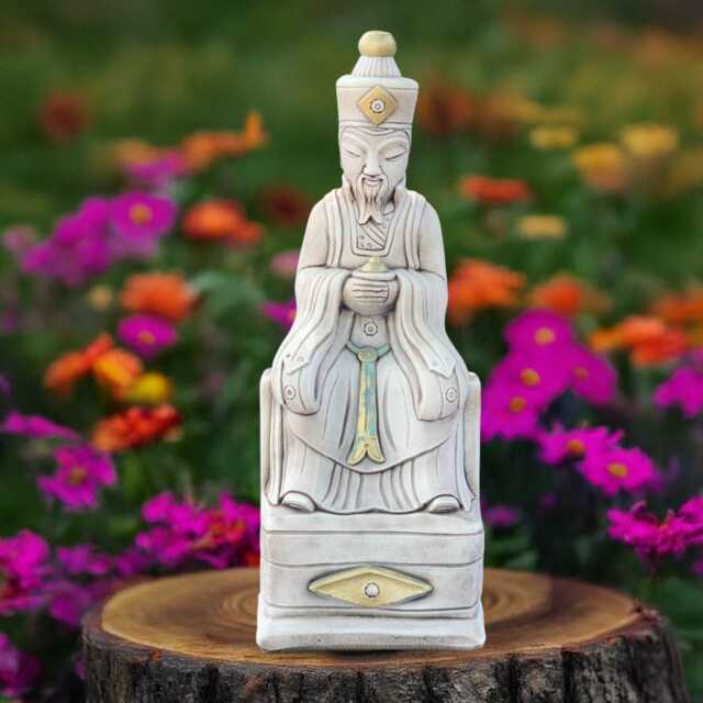 Concrete Wise Man Statue Stone Philosopher Figure Serenity Garden Sculpture Calm Meditative Decor Cement Outdoor Ornament Gift For Art Lover - image 1