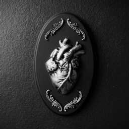 Ornate Heart Oval Plaque/Gothic Wall Decor By House Of Persephone Handmade Anatomy Macabre Hanging Unusual Witchy Gift - thumbnail 3