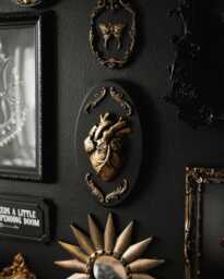 Ornate Heart Oval Plaque/Gothic Wall Decor By House Of Persephone Handmade Anatomy Macabre Hanging Unusual Witchy Gift - thumbnail 1
