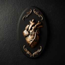 Ornate Heart Oval Plaque/Gothic Wall Decor By House Of Persephone Handmade Anatomy Macabre Hanging Unusual Witchy Gift - thumbnail 2