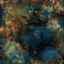 Dark Teal Distressed Lamp Shade Blue Lamp Home Decor Gold Lampshade Table - thumbnail 3