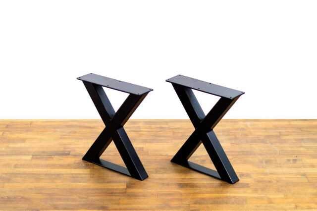 Metal X-Frame Bench Legs, Steel Coffee Table Set Of 2 - image 1