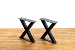 Metal X-Frame Bench Legs, Steel Coffee Table Set Of 2 - thumbnail 1