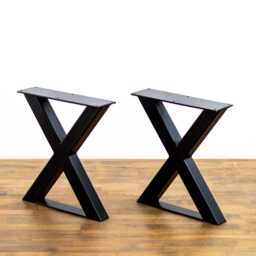 Metal X-Frame Bench Legs, Steel Coffee Table Set Of 2 - thumbnail 3